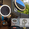 Makeup Mirror With Light Lamp 10x Magnifying Desktop Vanity Mirror Backlit Adjustable Light Standing Cosmetic Mirror