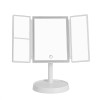 Foldable Makeup Mirror with LED Light 3 Tone Lights Desktop Vanity Mirror 2X/3X Magnifying 360° Adjustable Rechargeable