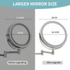 8 Inch Wall Mounted Bathroom Mirror Adjustable LED Makeup Mirror 10X Magnifying Touch Vanity Cosmetic Mirrors with Light