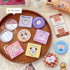 1Pcs Cute Makeup Mirror Round Portable Girl'S Gift Hand Mini Folding Mirror Pocket Double-Sided Makeup Mirror Compact