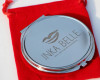 Personalized Compact Mirror Pretty Ladies Handbag Mirrors + Red Velvet Bag Gift Favors #18122-1