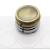 2000X Pill Box Container-Round Travel Bronze Pill Box with 42MM Epoxy Sticker #PY03C