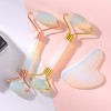Opalite Quartz Crystal Roller for Face and Gua Sha Set - Beauty Cosmetic Facial Skin Roller Opal Jade GuaSha Care Massager Tool