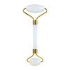 Opalite Quartz Crystal Roller for Face and Gua Sha Set - Beauty Cosmetic Facial Skin Roller Opal Jade GuaSha Care Massager Tool