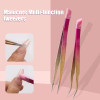 Tweezers Multifunctional Double Headed Tweezers Nail Clipping Sticker Tape Silicone Pressing Rod Tool 2pc