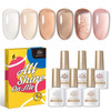 BORN PRETTY 10ml Nude Pink Gel 6PCS Nail Polish Set Milky Jelly Pink Transparent Serise Soak Off UV LED Nail Gel Varnish Kit