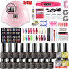 Manicure Set for Nail Extensions Gel Nail Polish Set Acrylic Kit Poly Nail Gel Set With UV LED Nail Lamp Gel Kits Nail Tools Set