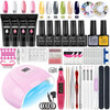 Nail Set Acrylic Nail Kit With LED Nail Lamp Dryer UV Gel Nail Polish Kit Manicure Art Tools Set Top Base Nail Drill Machine set