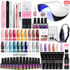 Full Maicure Set 20 Colors Gel Nail Polish with 36W Nail Lamp Quick Extension Gel Set Poly Nail Gel Complete Nail Art Tools Set