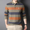 Hot 2023 Hazzys Fashion Brand Men Polo T Shirt Cotton Stripe Male Long