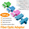 10 Pcs LC to LC UPC/APC/OM4 Couplers, Duplex Fiber Optical Adapters Simplex Cable Connectors SM MM Fiber Flange Ftth