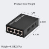 HTOC Double Ended 4 Port RJ45 Gigabit Ethernet Fiber Media Converter Built-in UTP Module SC 10/100/1000M Single Mode (3KM)