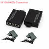 HTOC Double Ended 4 Port RJ45 Gigabit Ethernet Fiber Media Converter Built-in UTP Module SC 10/100/1000M Single Mode (3KM)