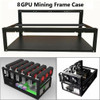 Steel Coin Open Air Miner Mining Frame Rig Case Up To 6 GPU 8 GPU Ethereum Bitcoin Mining Rig Aluminum Stackable Mining Frame