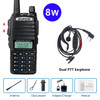 Baofeng UV-82 Walkie Talkie 8W Phone APP Wireless Programming Copy Ham Radio Dual PTT Radios Upgrade UV-5R for Hunting UV 82