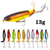 1Pcs Whopper Plopper Fishing Lure 10cm 11cm 14cm Artificial Hard Topwater Popper Bait with Rotating Tail Wobbler Fishing Tackle