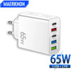 65W USB Type C Charger PD Muti Plugs Fast Charging Charger Mobile Cell Phone Quick Charging Wall Charger for IPhone Samsung