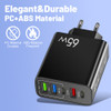 65W USB Type C Charger PD Muti Plugs Fast Charging Charger Mobile Cell Phone Quick Charging Wall Charger for IPhone Samsung
