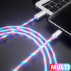 3 in 1 Fast Charging Cable Glowing LED Light Luminous USB Tpye C For Iphone 14 Samsung S6 Xiaomi Huawei OPPO Mobile Phone Cord