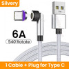 540 Rotate Magnetic Cable 6A Fast Charging Magnet Charger For Huawei Micro USB Type C Cable Mobile Phone Cord For Xiaomi Samsung