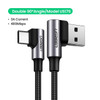 Ugreen 3A USB Type C Cable Quick Charge 3.0 90 Degree USB C Cable For Samsung S20 Xiaomi Poco X3 pro Mobile Phone Fast Charger