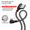 90 Degree LED Micro USB Cable Fast Charger Andriod Mobile Phone Microusb Charge Data Cord Charging For Samsung S7 Xiaomi Redmi
