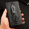 Retro 3D Crocodile Head Genuine Leather Case For Oneplus 3 3T 5 5T 6 6T 7 7T 8 8T 9 9R 10 10T 11 11R 12 Pro Phone Cover Cases