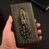 Retro 3D Crocodile Head Genuine Leather Case For Oneplus 3 3T 5 5T 6 6T 7 7T 8 8T 9 9R 10 10T 11 11R 12 Pro Phone Cover Cases