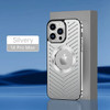 Stainless Steel Frame Aluminum Backplane Metal Magnetic Phone Case For iPhone 12 13 14 Pro Max 14Plus Hollow Cooling Cover Funda