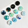 Glossy Marble Texture Stretch Grip Tok Phone Holder Foldable Socket Finger Ring for iPhone 11 13 Xiaomi Support