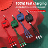 AIXXCO 100W USB Charger 3 in 1 Cable 6A for Huawei Retractable Portable Micro USB Type C Cable Charging Cable For iPhone Samsung