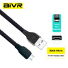 AIVR 3A Micro USB Cable Fast Charging for Samsung Xiaomi Huawei Realme OPPO Android Mobile Phone USB Data Wire Cord 1M