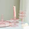Floriddle Taper Candle Holders Glass Candlesticks for Home Wedding Table Decoration Glass Vase Table Bookshelf Candles Stand