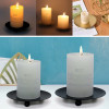 1 Pcs Black Gold Round Metal Candle Holder Tray Long Pole Candle Base Wedding Banquet Art Decor Candle Holder Home Decoration