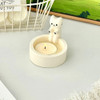 Kitten Candle Holder Kitten Warming Its Paws for Home Wedding Desktop Decoration Table Bookshelf Candles Holder