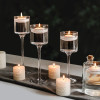 3PCS/Set Glass Candle Holders Simple Goblet Candles Candleholder Wedding Decor Bar Cup Party Living Room Decoration Home Table