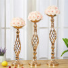 Flowers Metal Candle Holders Wedding Centerpiece Flowers Vases Flower Candlestick Table Metal Stand Valentine Party Decoration