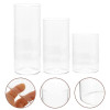 12 Pcs Glass Cup Holder Cover Windproof Clear Jars Holders Pillar Candles Hurricane Cylinder Candlestick Candleholders Cups