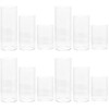 12 Pcs Glass Cup Holder Cover Windproof Clear Jars Holders Pillar Candles Hurricane Cylinder Candlestick Candleholders Cups
