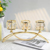 European Style Modern 3 Arm Crystal Glass Creative Candlestick Home Romantic Dining Table Decoration Candlelight Dinner Decor