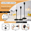 48 Pack Candle Holders Taper Candle Holders Tall Metal Candle Stands Holders for Table Centerpiece Modern Decor, Matte Black