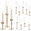 Gold Candle Holders Hurricane Candlestick Holders, 12Pcs Candle Stick Candle Holder Candelabra
