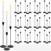 72 Pcs Black Candle Holders Set Include 36 Pcs Black Taper Candlestick Holders, 36 Pcs White Taper Candles, Candle Stick Holder