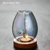 Oil Lamp Shape Candle Holder Transparent Glass Candle Holder Retro Decoration Romantic Dinner Household Windproof Candle Cover