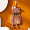 Cartoon Animal Shape Coral Velvet Hand Towel Bathroom Hanging Absorbent Towel Kitchen Thick Embroidered Square Towel