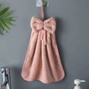 Hand Towel Household Bow Hanging Type Absorbent Towels Kitchen Wipe Handkerchief Solid Color Kitchen Supplies