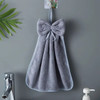 Hand Towel Household Bow Hanging Type Absorbent Towels Kitchen Wipe Handkerchief Solid Color Kitchen Supplies
