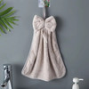 Hand Towel Household Bow Hanging Type Absorbent Towels Kitchen Wipe Handkerchief Solid Color Kitchen Supplies