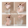 Coral Velvet Pocket Cat Embroidered Hand Towel Bathroom Hanging Absorbent Towel Kitchen Bathroom Square Towel