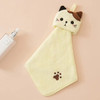 Coral Velvet Pocket Cat Embroidered Hand Towel Bathroom Hanging Absorbent Towel Kitchen Bathroom Square Towel